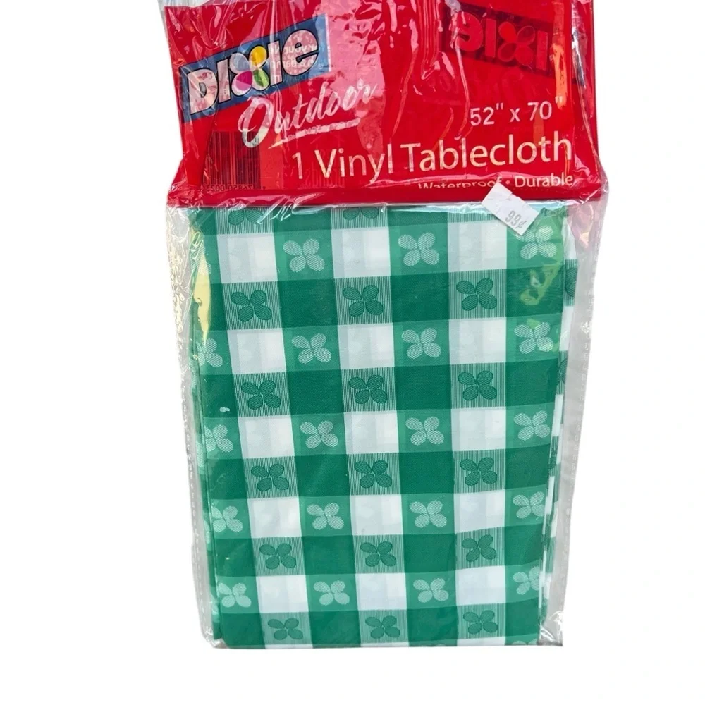 VTG Picnic Tablecloth 3-Piece Bundle Red Green Check Dixie Veripretty Wellington